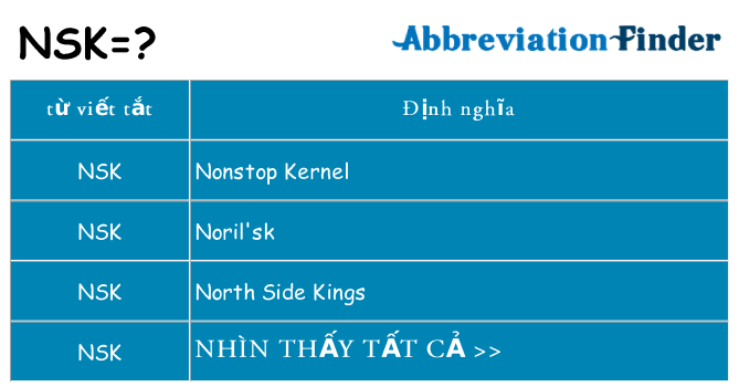 nsk hiện những gì đứng cho