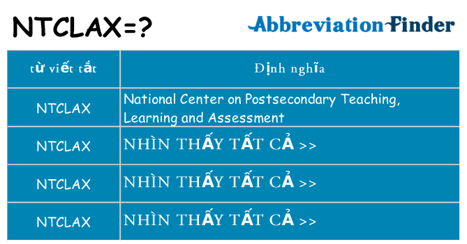 ntclax hiện những gì đứng cho