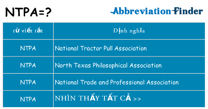 ntpa hiện những gì đứng cho