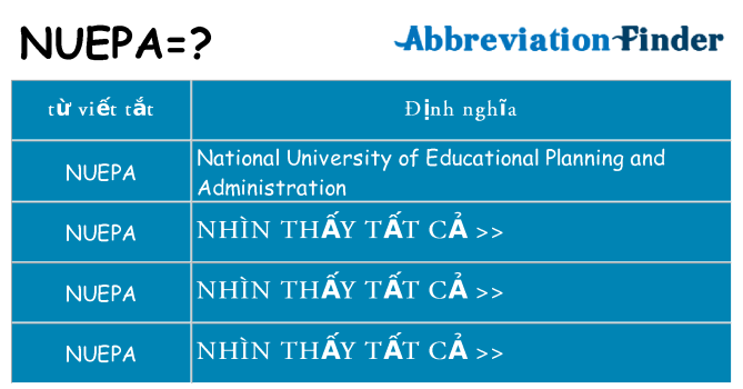 nuepa hiện những gì đứng cho