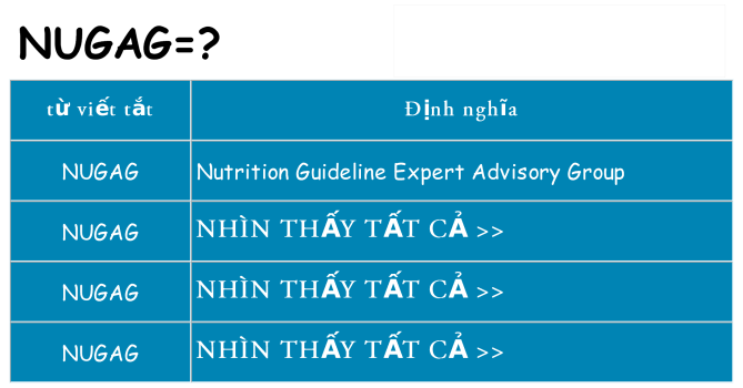 nugag hiện những gì đứng cho