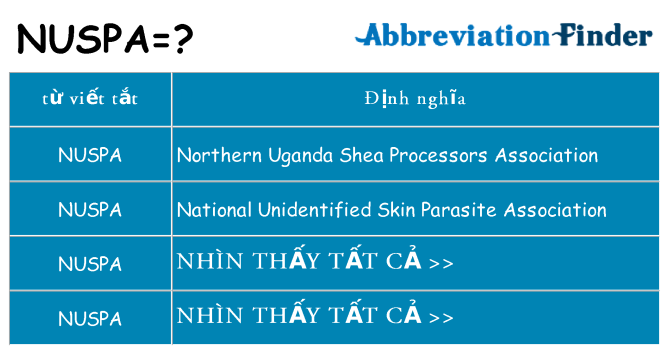 nuspa hiện những gì đứng cho