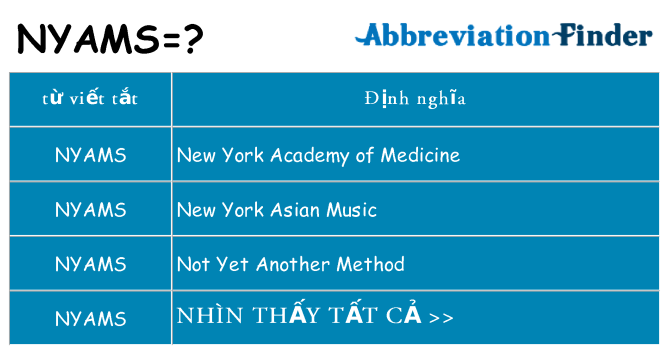 nyams hiện những gì đứng cho