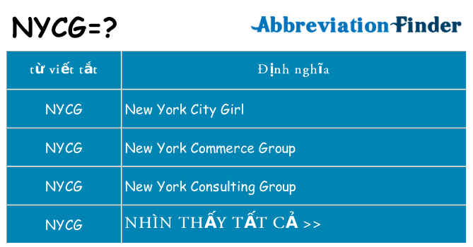 nycg hiện những gì đứng cho