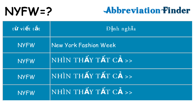 nyfw hiện những gì đứng cho
