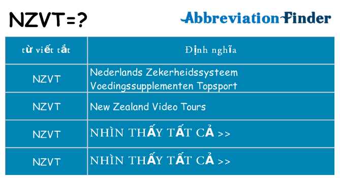nzvt hiện những gì đứng cho