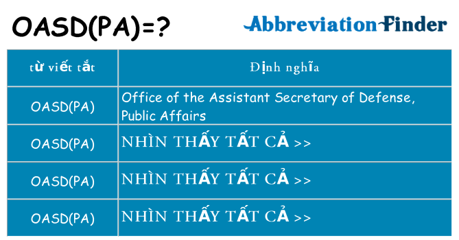oasdpa hiện những gì đứng cho