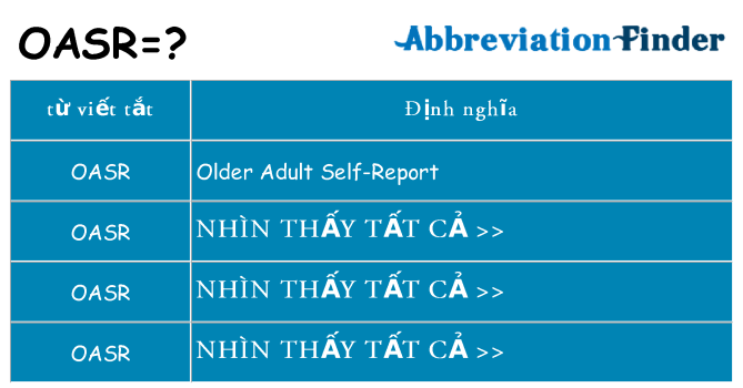 oasr hiện những gì đứng cho