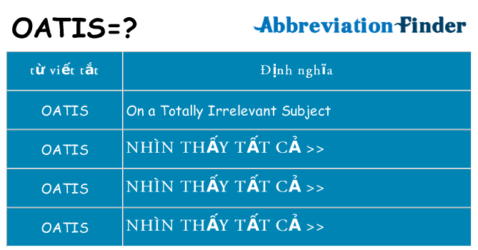 oatis hiện những gì đứng cho