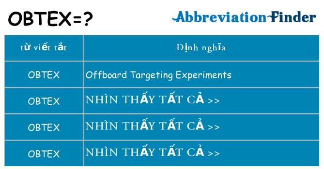obtex hiện những gì đứng cho