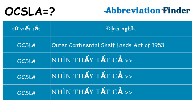 ocsla hiện những gì đứng cho