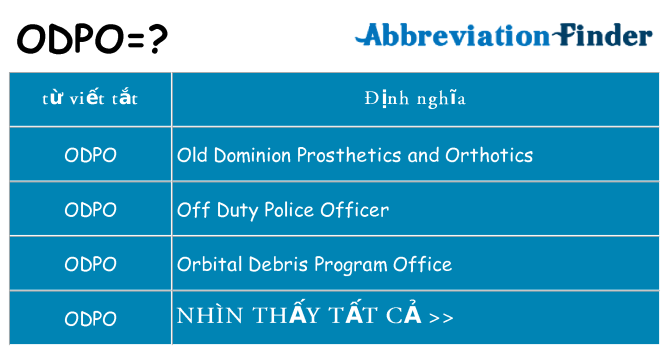 odpo hiện những gì đứng cho