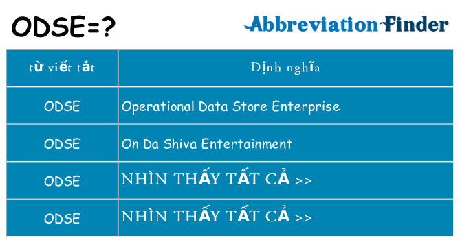 odse hiện những gì đứng cho