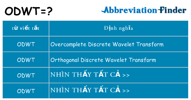 odwt hiện những gì đứng cho