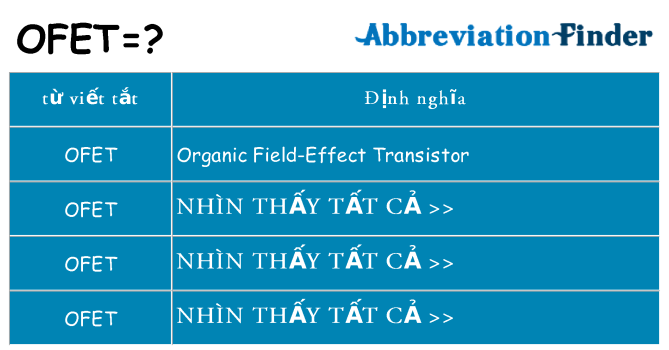 ofet hiện những gì đứng cho