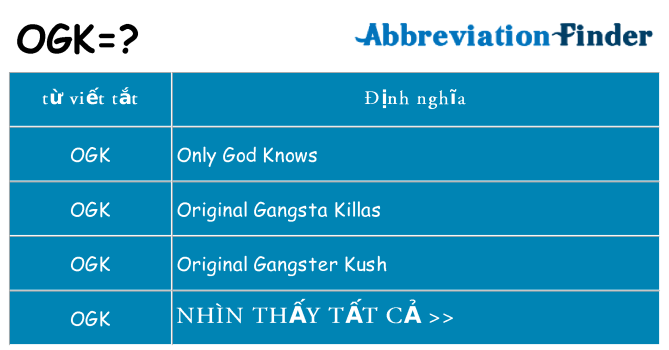 ogk hiện những gì đứng cho