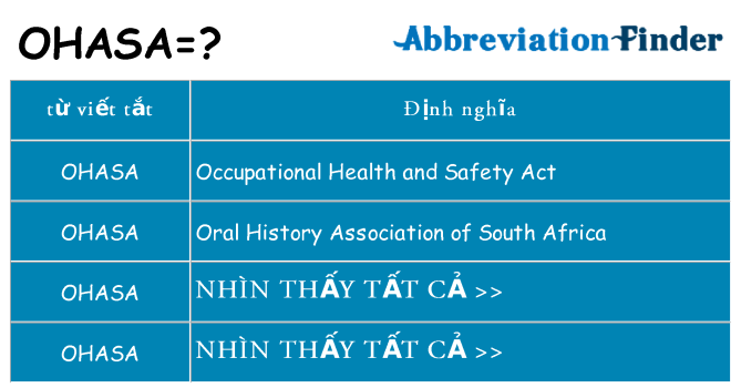 ohasa hiện những gì đứng cho