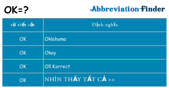 ok hiện những gì đứng cho
