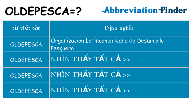 oldepesca hiện những gì đứng cho