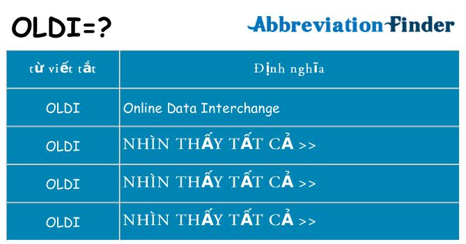 oldi hiện những gì đứng cho