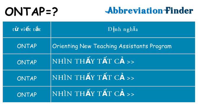ontap hiện những gì đứng cho