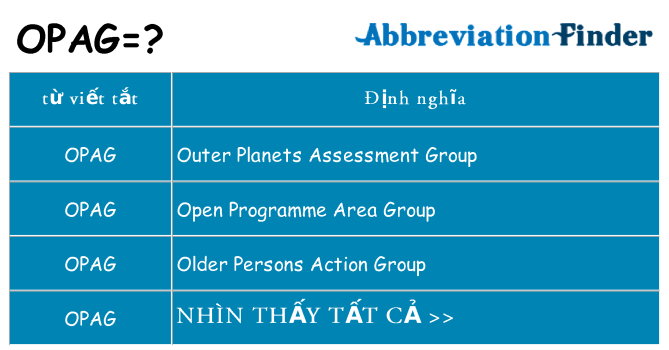 opag hiện những gì đứng cho