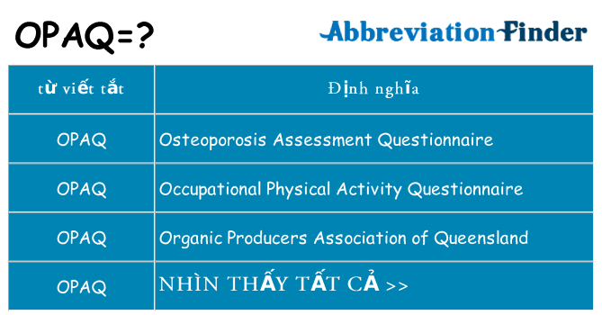 opaq hiện những gì đứng cho