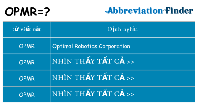 opmr hiện những gì đứng cho