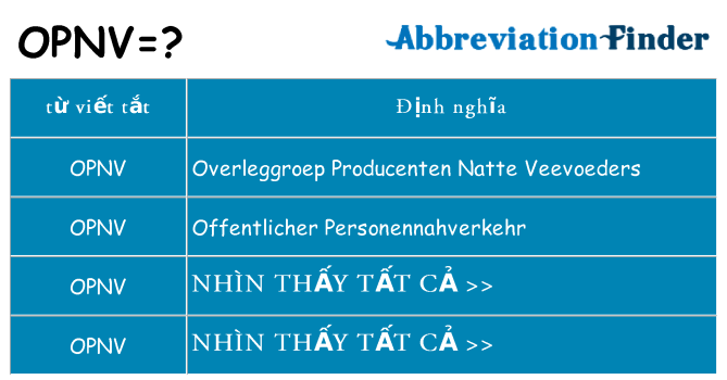 opnv hiện những gì đứng cho