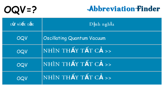 oqv hiện những gì đứng cho
