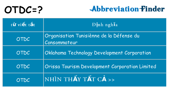 otdc hiện những gì đứng cho