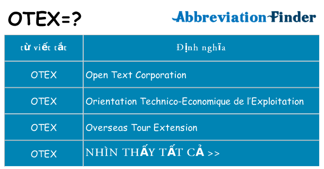 otex hiện những gì đứng cho