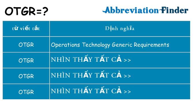 otgr hiện những gì đứng cho