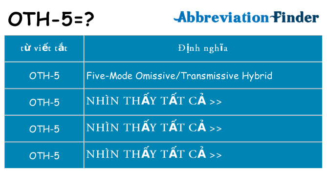 oth-5 hiện những gì đứng cho