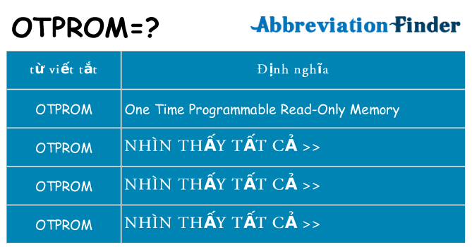 otprom hiện những gì đứng cho
