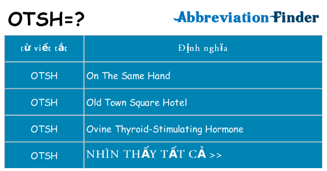 otsh hiện những gì đứng cho
