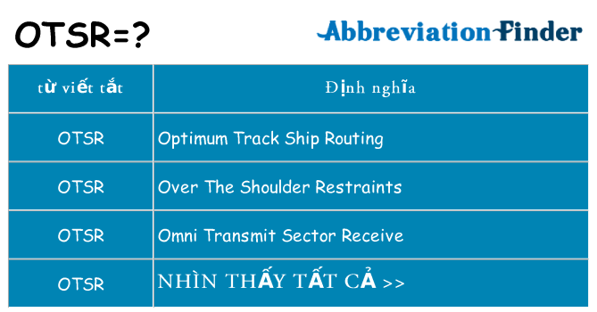 otsr hiện những gì đứng cho