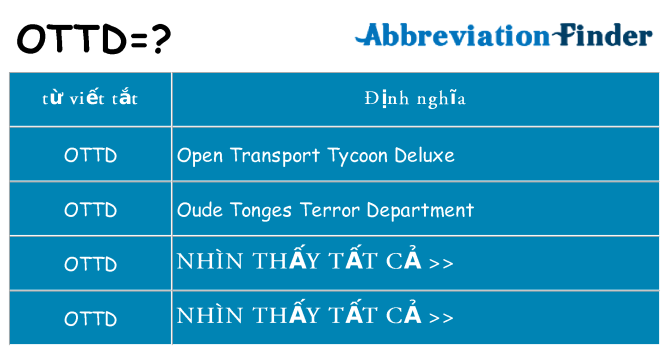 ottd hiện những gì đứng cho