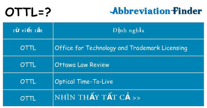 ottl hiện những gì đứng cho