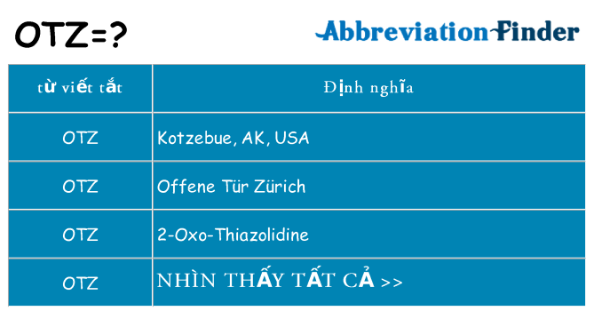 otz hiện những gì đứng cho