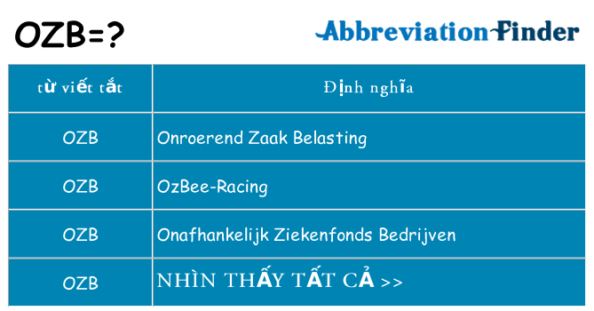 ozb hiện những gì đứng cho