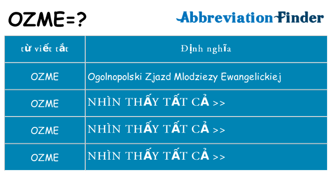 ozme hiện những gì đứng cho