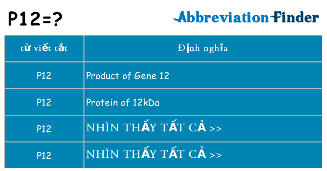 p12 hiện những gì đứng cho