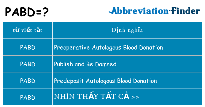 pabd hiện những gì đứng cho