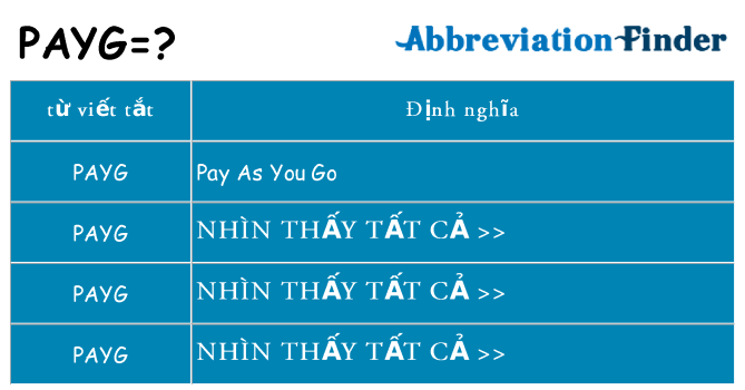 payg hiện những gì đứng cho