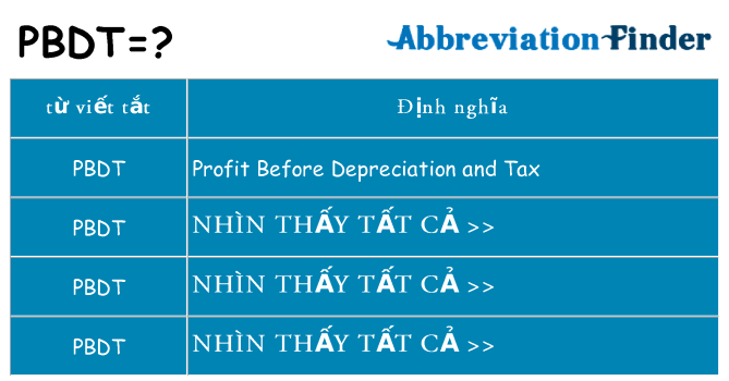pbdt hiện những gì đứng cho