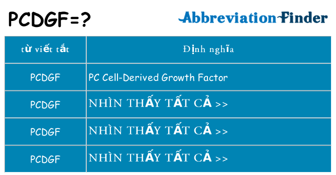 pcdgf hiện những gì đứng cho