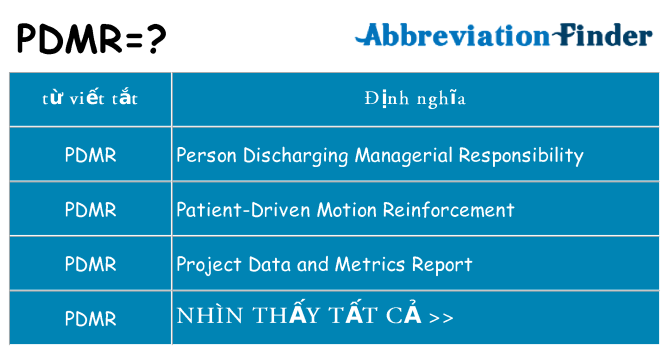 pdmr hiện những gì đứng cho