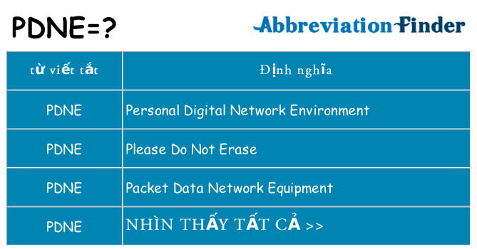 pdne hiện những gì đứng cho