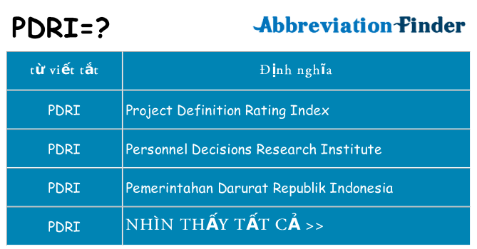 pdri hiện những gì đứng cho